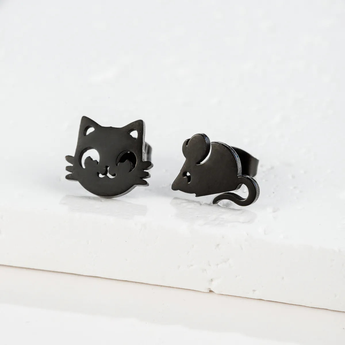 1 Pair Casual Cute Sweet Animal Irregular Polishing Plating 304 Stainless Steel 18K Gold Plated Ear Studs