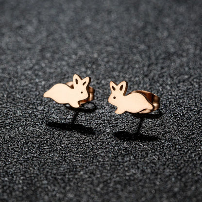 1 Pair Casual Cute Sweet Animal Irregular Polishing Plating 304 Stainless Steel 18K Gold Plated Ear Studs