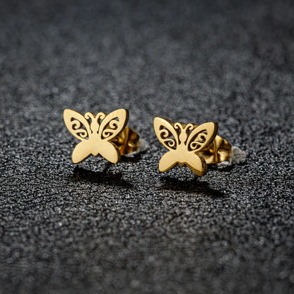 1 Pair Casual Cute Sweet Animal Irregular Polishing Plating 304 Stainless Steel 18K Gold Plated Ear Studs