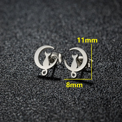 1 Pair Casual Cute Sweet Animal Irregular Polishing Plating 304 Stainless Steel 18K Gold Plated Ear Studs