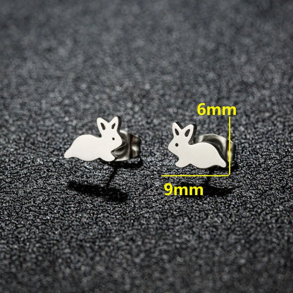 1 Pair Casual Cute Sweet Animal Irregular Polishing Plating 304 Stainless Steel 18K Gold Plated Ear Studs