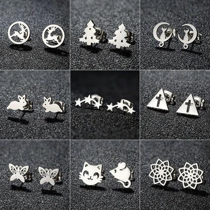 1 Pair Casual Cute Sweet Animal Irregular Polishing Plating 304 Stainless Steel 18K Gold Plated Ear Studs