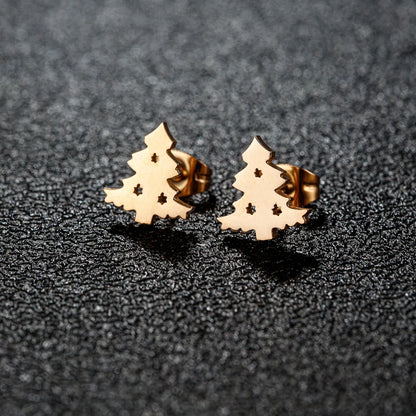 1 Pair Casual Cute Sweet Animal Irregular Polishing Plating 304 Stainless Steel 18K Gold Plated Ear Studs