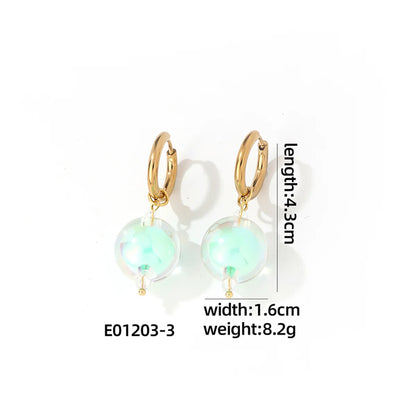 1 Pair Casual Cute Sweet Round Plating Copper Drop Earrings