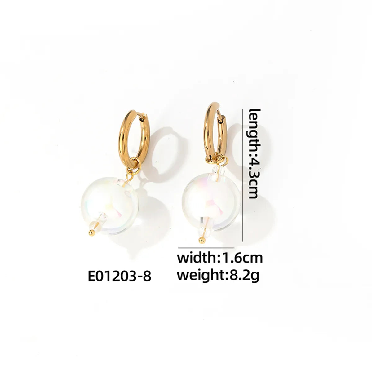 1 Pair Casual Cute Sweet Round Plating Copper Drop Earrings