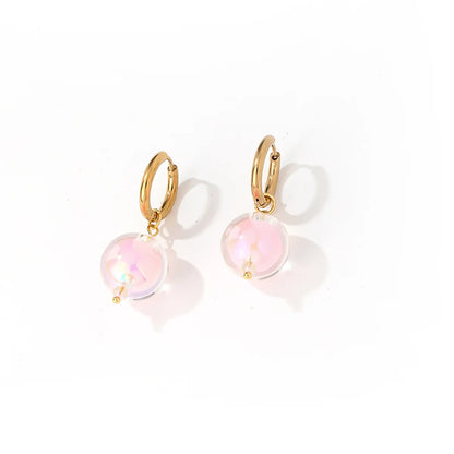 1 Pair Casual Cute Sweet Round Plating Copper Drop Earrings