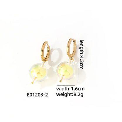 1 Pair Casual Cute Sweet Round Plating Copper Drop Earrings