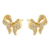 1 Pair Casual Elegant Bow Knot Inlay Copper Zircon 18K Gold Plated Ear Studs