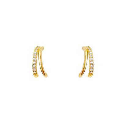 1 Pair Casual Elegant C Shape Plating Copper 18K Gold Plated Ear Studs