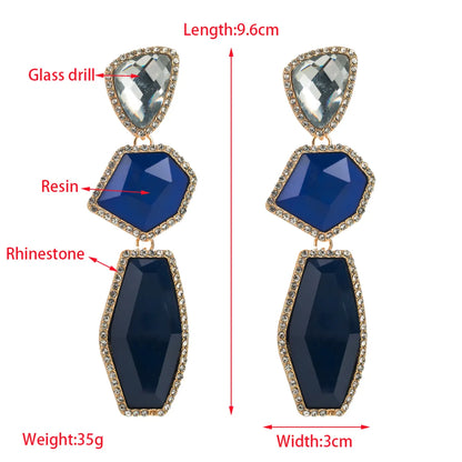 1 Pair Casual Elegant Classic Style Water Droplets Plating Inlay Alloy Resin Resin 14K Gold Plated Drop Earrings