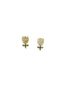 1 Pair Casual Elegant Cute Flower Inlay Alloy Rhinestones Pearl Ear Studs