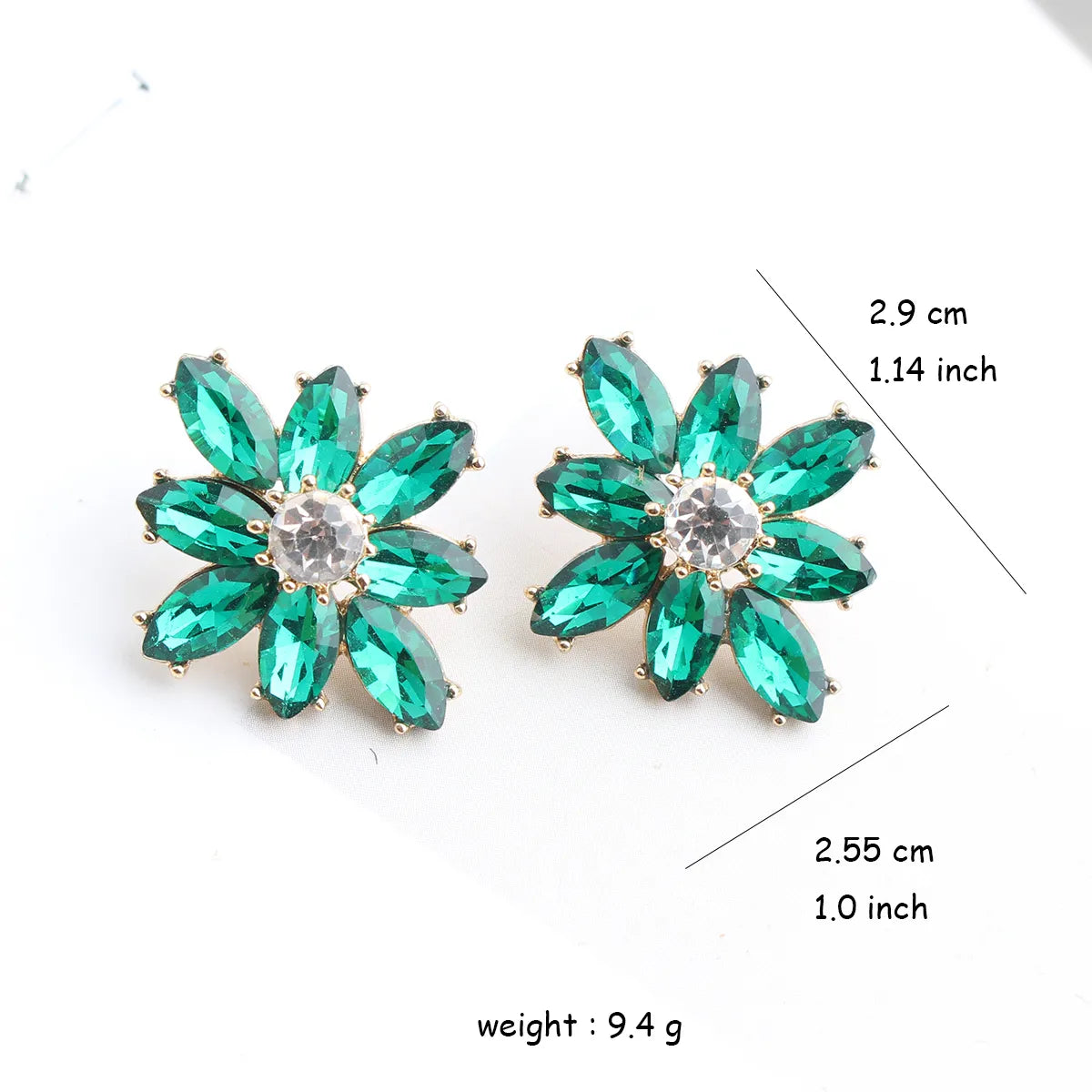 1 Pair Casual Elegant Flower Plating Inlay Alloy Crystal Rhinestones Gold Plated Ear Studs