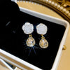 1 Pair Casual Elegant Flower Plating Inlay Alloy Rhinestones Drop Earrings