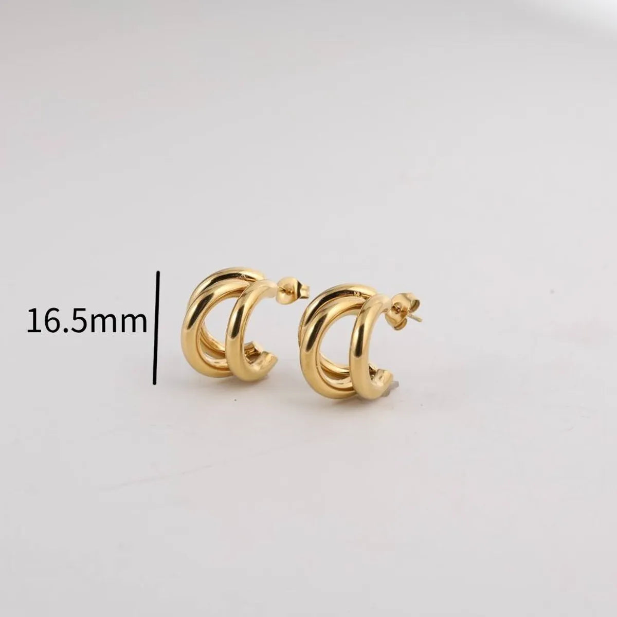 1 Pair Casual Elegant Geometric 304 Stainless Steel 18K Gold Plated Hoop Earrings