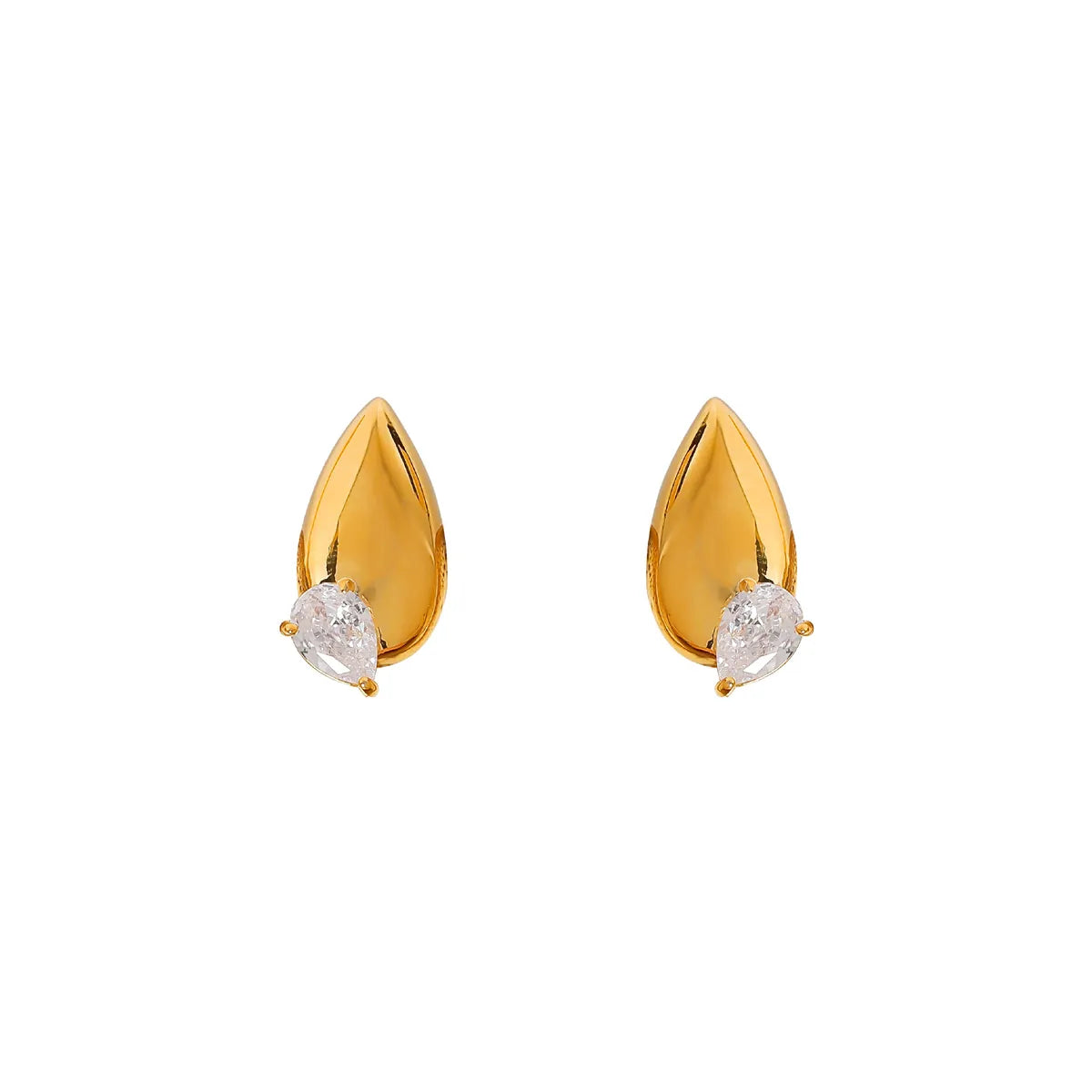 1 Pair Casual Elegant Geometric Inlay Copper Zircon 18K Gold Plated Ear Studs