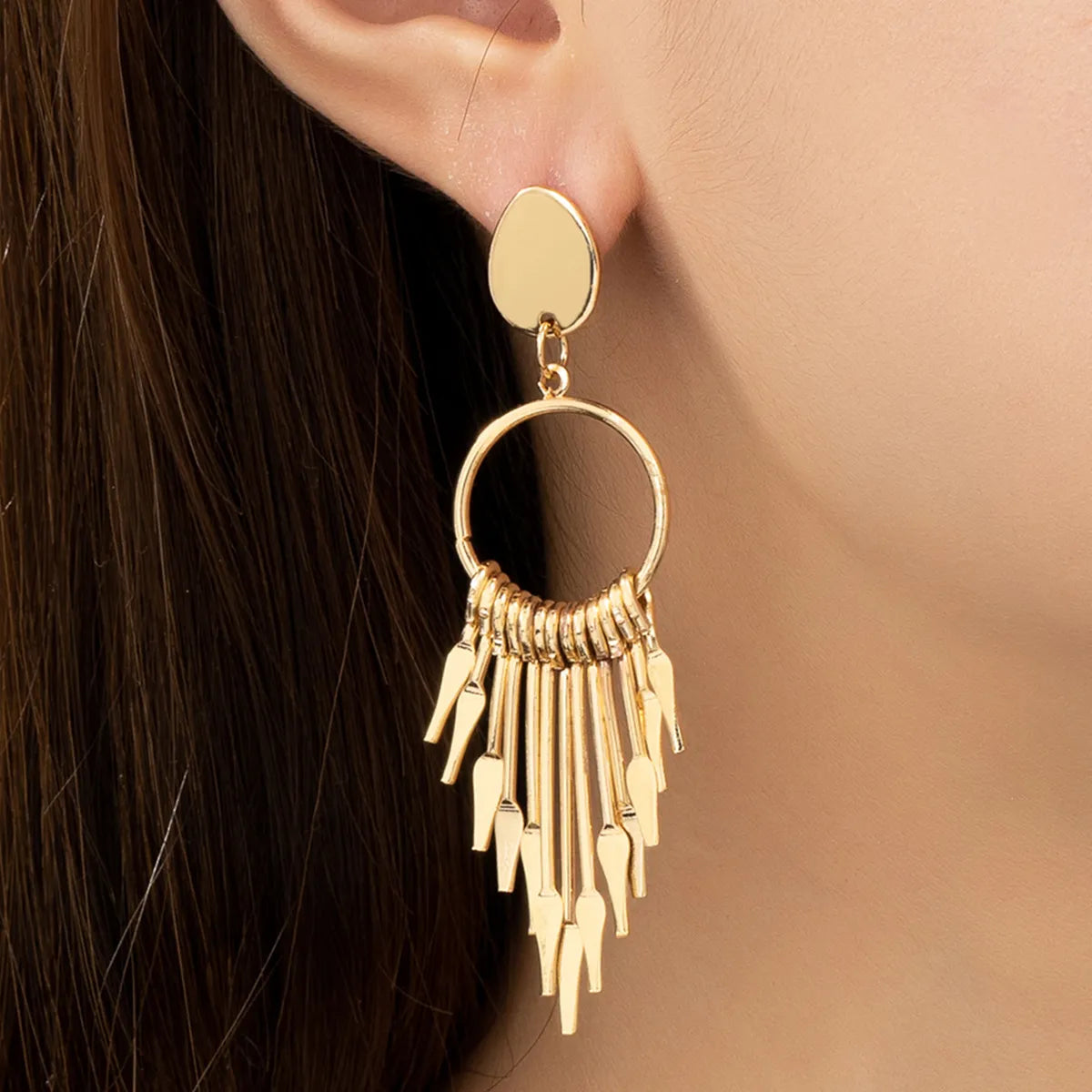 1 Pair Casual Elegant Geometric Plating Alloy Drop Earrings