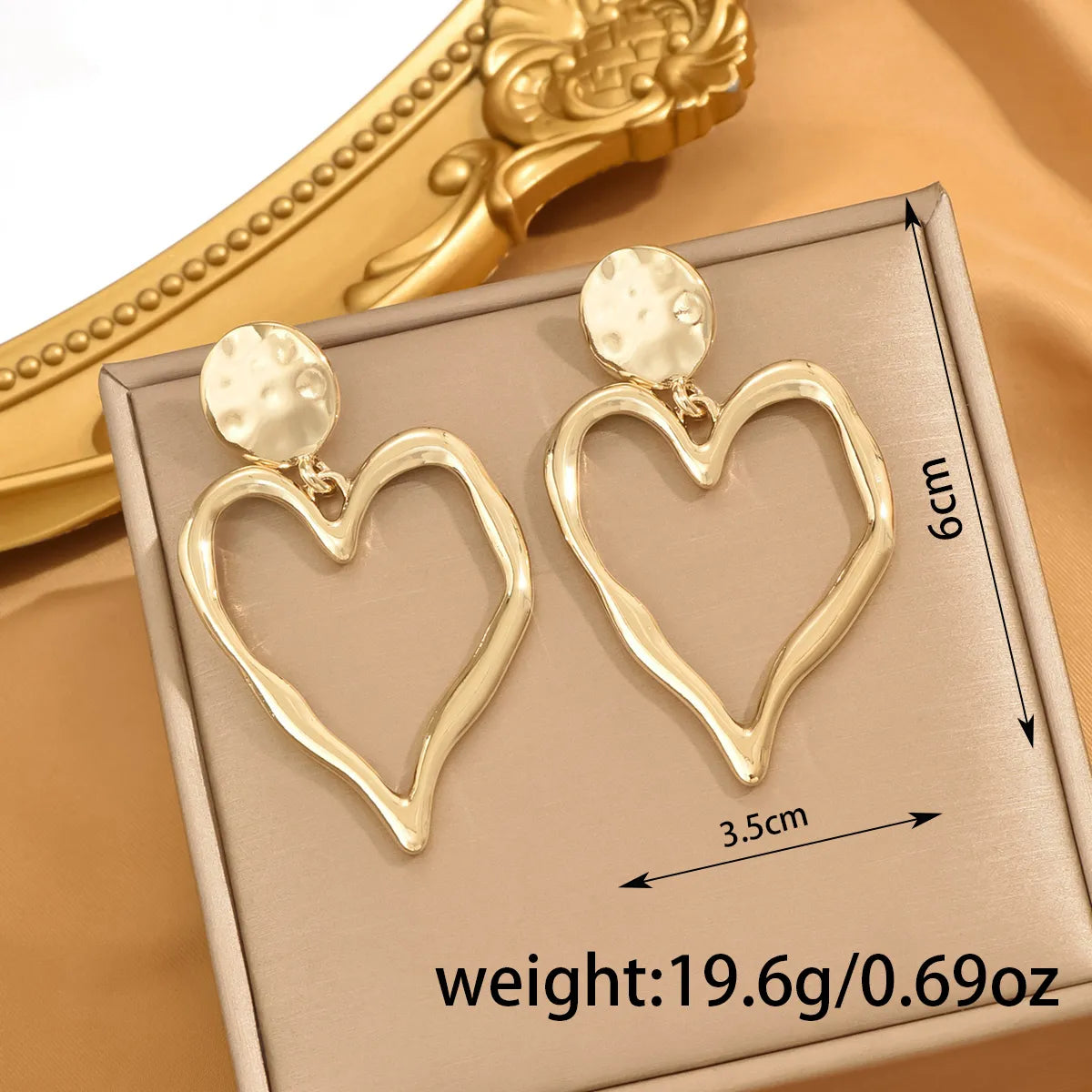 1 Pair Casual Elegant Heart Shape Alloy Zinc Drop Earrings