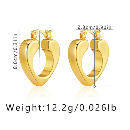 1 Pair Casual Elegant Heart Shape Plating Copper Drop Earrings