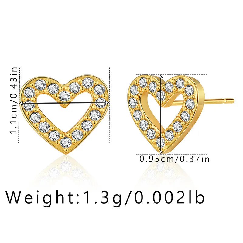 1 Pair Casual Elegant Heart Shape Plating Copper Drop Earrings