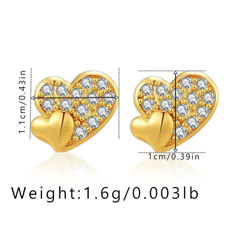 1 Pair Casual Elegant Heart Shape Plating Copper Drop Earrings