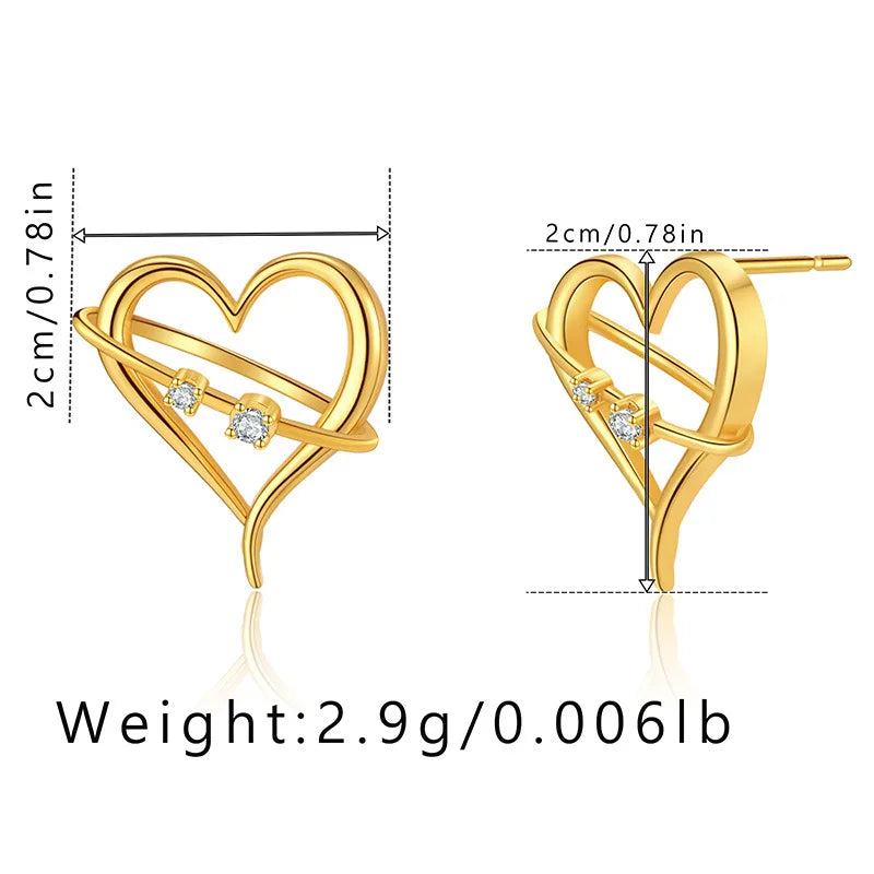 1 Pair Casual Elegant Heart Shape Plating Copper Drop Earrings