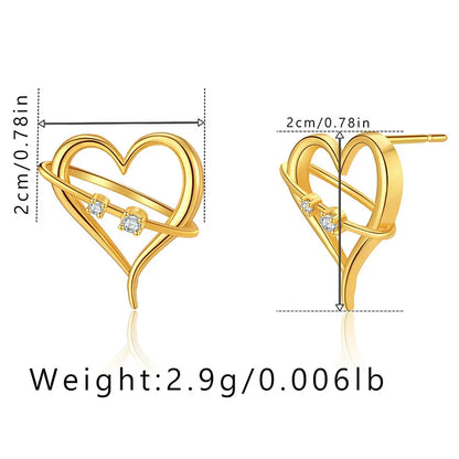 1 Pair Casual Elegant Heart Shape Plating Copper Drop Earrings