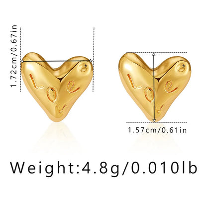 1 Pair Casual Elegant Heart Shape Plating Copper Drop Earrings