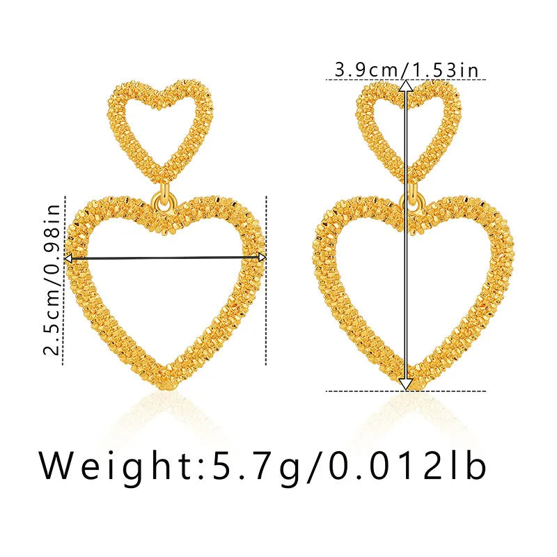 1 Pair Casual Elegant Heart Shape Plating Copper Drop Earrings