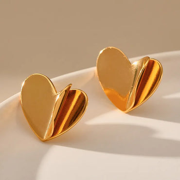 1 Pair Casual Elegant Heart Shape Plating Copper Drop Earrings