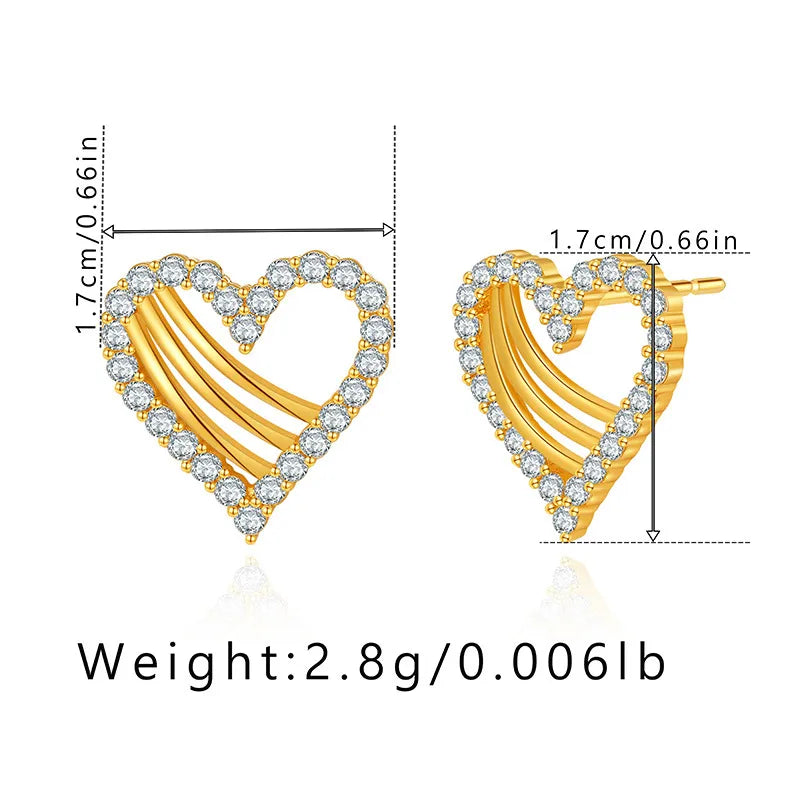 1 Pair Casual Elegant Heart Shape Plating Copper Drop Earrings