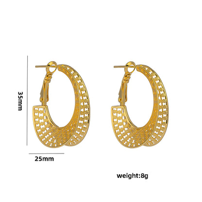 1 Pair Casual Elegant Lady C Shape Geometric Plating Stainless Steel 18k Gold Plated Ear Studs