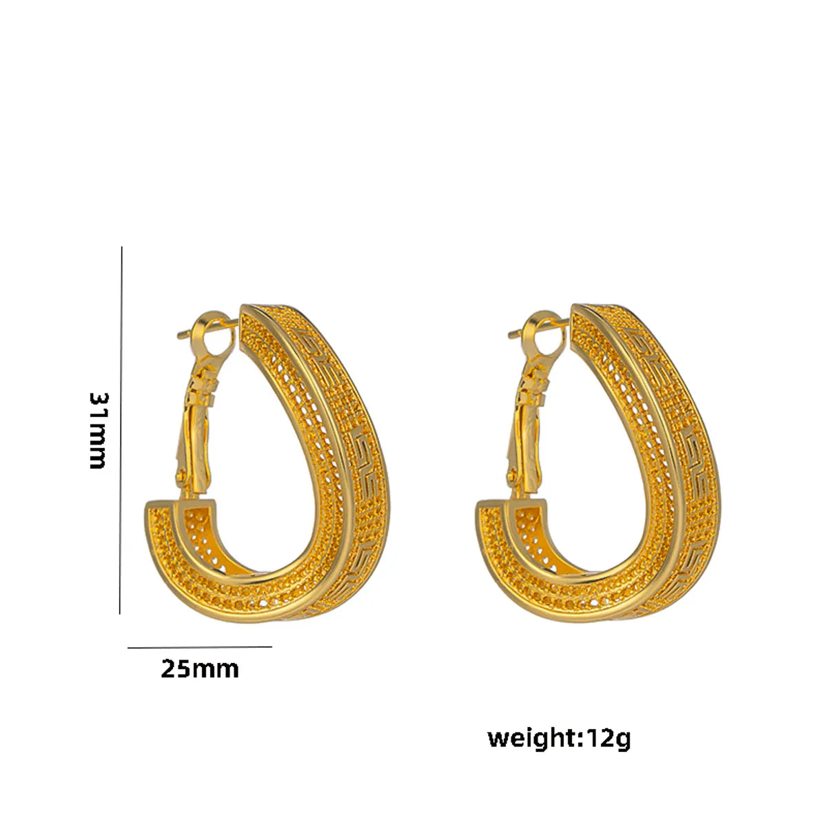 1 Pair Casual Elegant Lady C Shape Geometric Plating Stainless Steel 18k Gold Plated Ear Studs