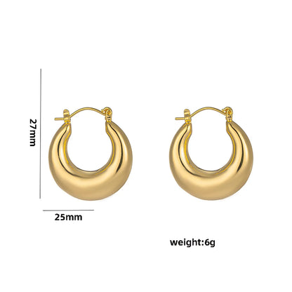 1 Pair Casual Elegant Lady C Shape Geometric Plating Stainless Steel 18k Gold Plated Ear Studs