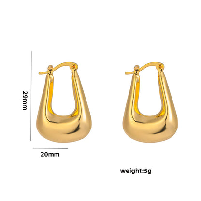 1 Pair Casual Elegant Lady C Shape Geometric Plating Stainless Steel 18k Gold Plated Ear Studs