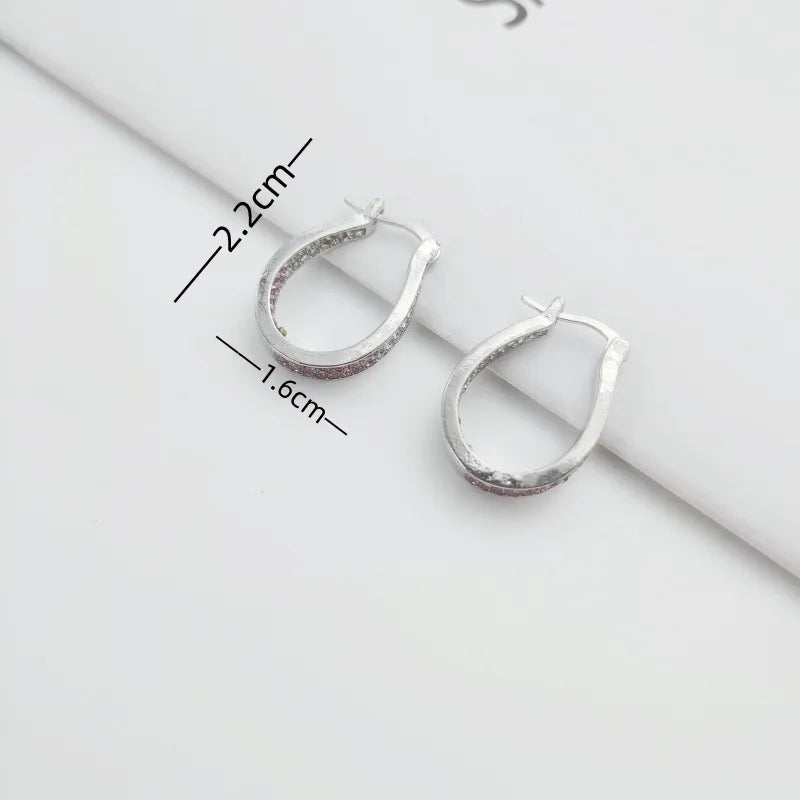 1 Pair Casual Elegant Lady Circle Inlay 316 Stainless Steel  Artificial Rhinestones Earrings