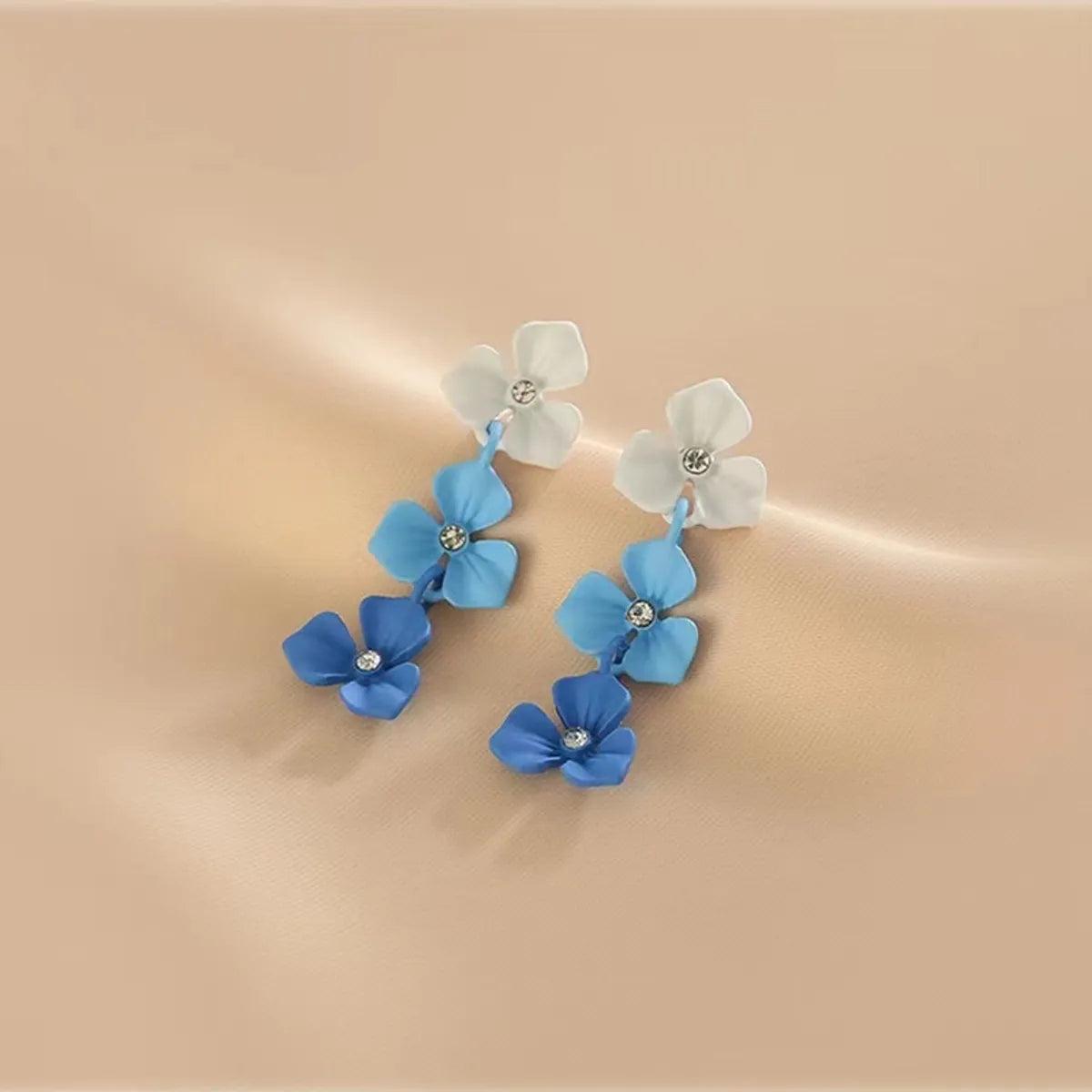 1 Pair Casual Elegant Lady Flower Stoving Varnish Alloy Drop Earrings