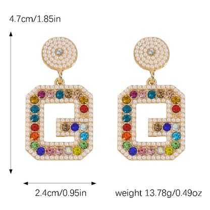 1 Pair Casual Elegant Letter Polishing Plating Inlay Alloy Acrylic Gold Plated Silver Plated Drop Earrings