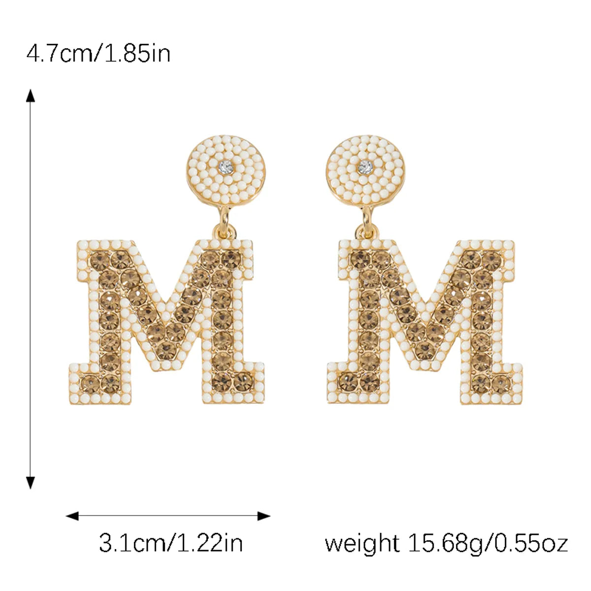 1 Pair Casual Elegant Letter Polishing Plating Inlay Alloy Acrylic Gold Plated Silver Plated Drop Earrings