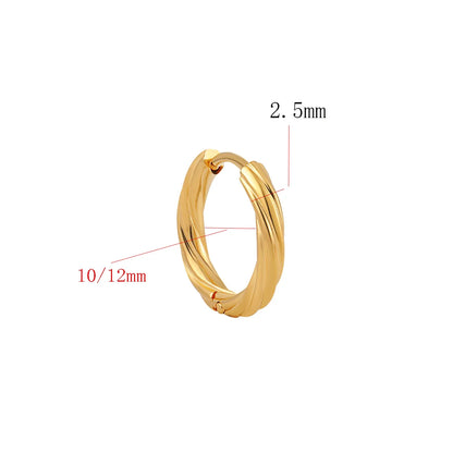 1 Pair Casual Elegant Modern Style Solid Color Stainless Steel 18K Gold Plated Earrings