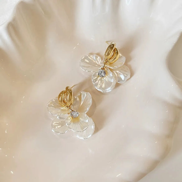 1 Pair Casual Elegant Petal Alloy Drop Earrings