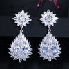 1 Pair Casual Elegant Romantic Snowflake Plating Inlay Copper Zircon 14k Gold Plated Rhodium Plated Drop Earrings