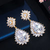 1 Pair Casual Elegant Romantic Snowflake Plating Inlay Copper Zircon 14k Gold Plated Rhodium Plated Drop Earrings