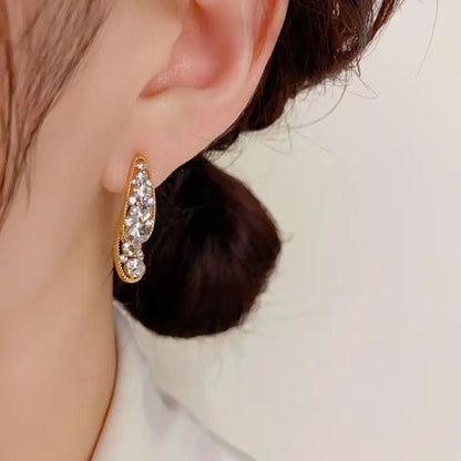 1 Pair Casual Elegant Romantic Water Droplets Inlay Alloy Aluminium Alloy Rhinestones Drop Earrings