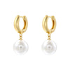 1 Pair Casual Elegant Round Plating Inlay Copper Pearl Zircon 18K Gold Plated Drop Earrings