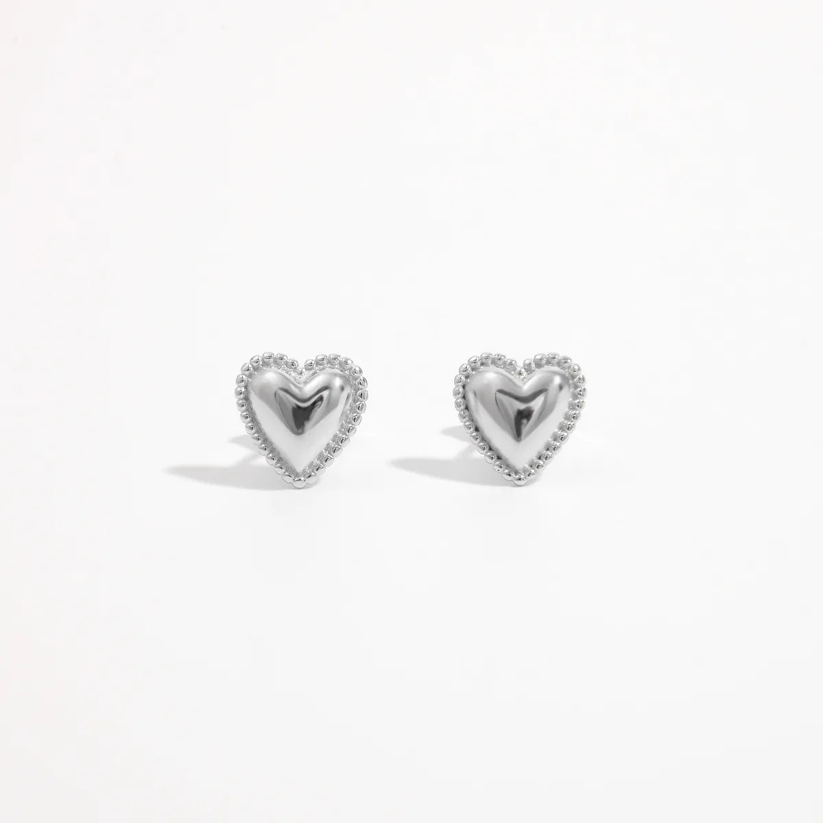 1 Pair Casual Elegant Shiny Round Heart Shape Butterfly Plating Inlay Sterling Silver Zircon White Gold Plated Ear Studs