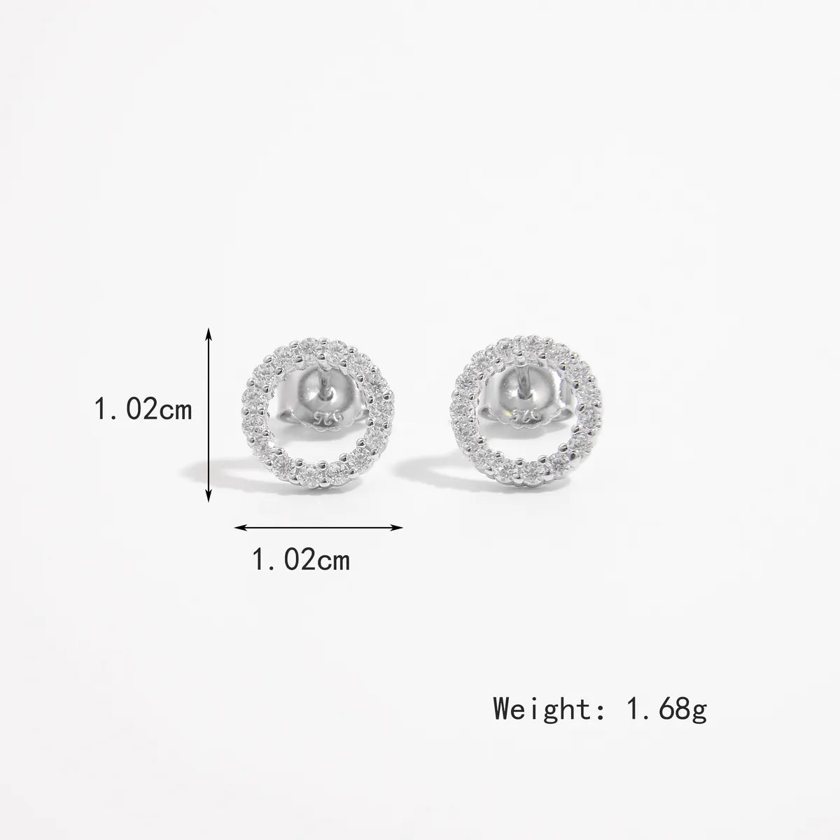 1 Pair Casual Elegant Shiny Round Heart Shape Butterfly Plating Inlay Sterling Silver Zircon White Gold Plated Ear Studs