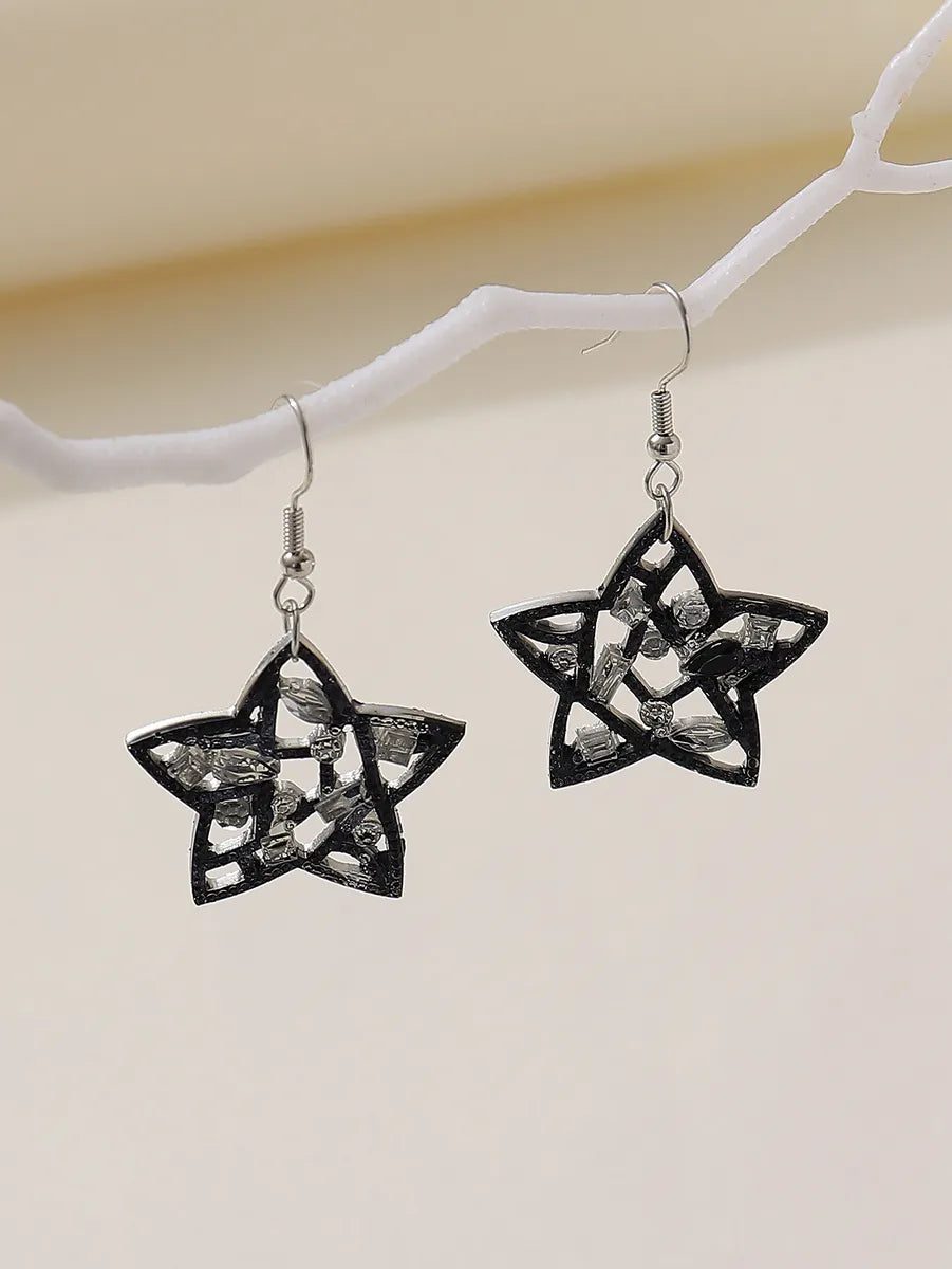 1 Pair Casual Elegant Shiny Star Hollow Out Arylic Drop Earrings