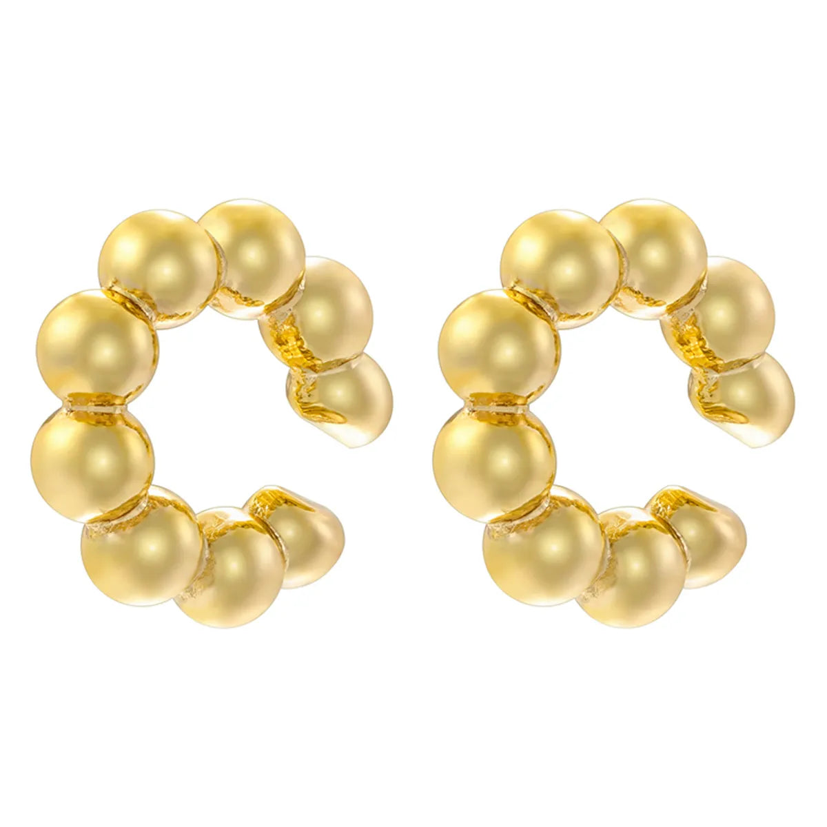 1 Pair Casual Elegant Simple Style C Shape Plating Inlay Copper Zircon 18k Gold Plated Ear Studs