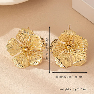 1 Pair Casual Elegant Simple Style Flower Iron Ear Studs