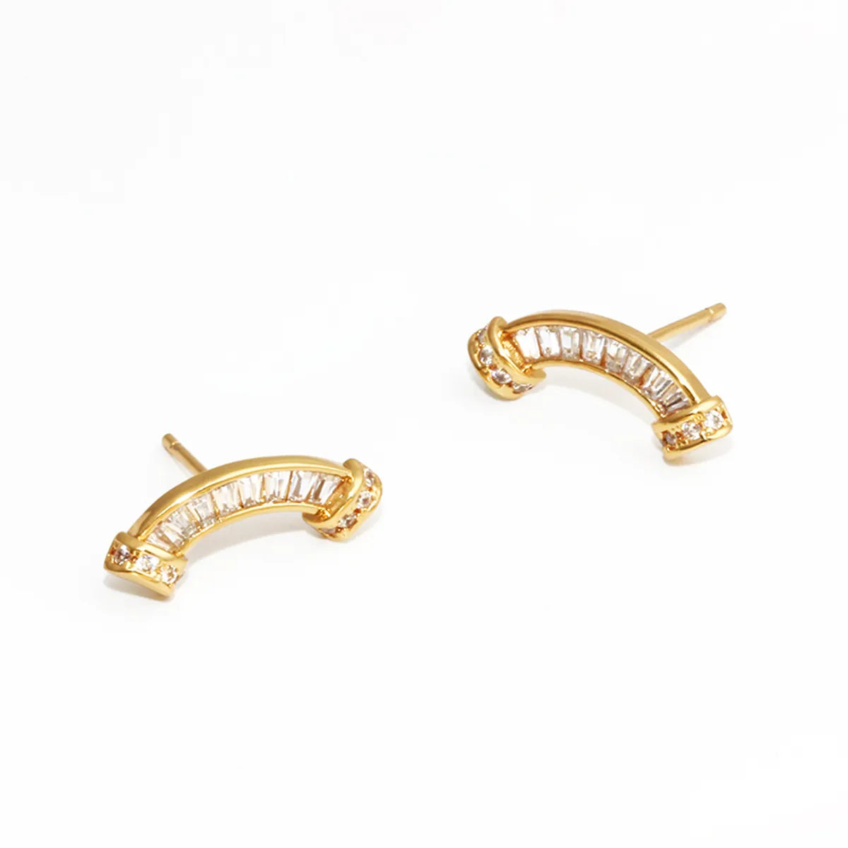 1 Pair Casual Elegant Simple Style Geometric Inlay Copper Alloy Zircon Ear Studs